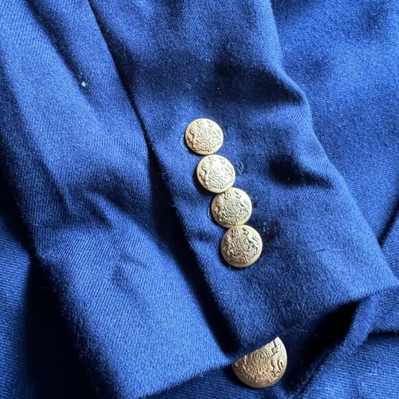 J Crew SchoolBoy Blazer Navy Blue Wool Gold Button Jacket Preppy SZ 0 - Picture 4 of 12